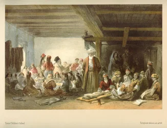 Carlo Bossoli. Tatarische Schule für Kinder auf der Krim